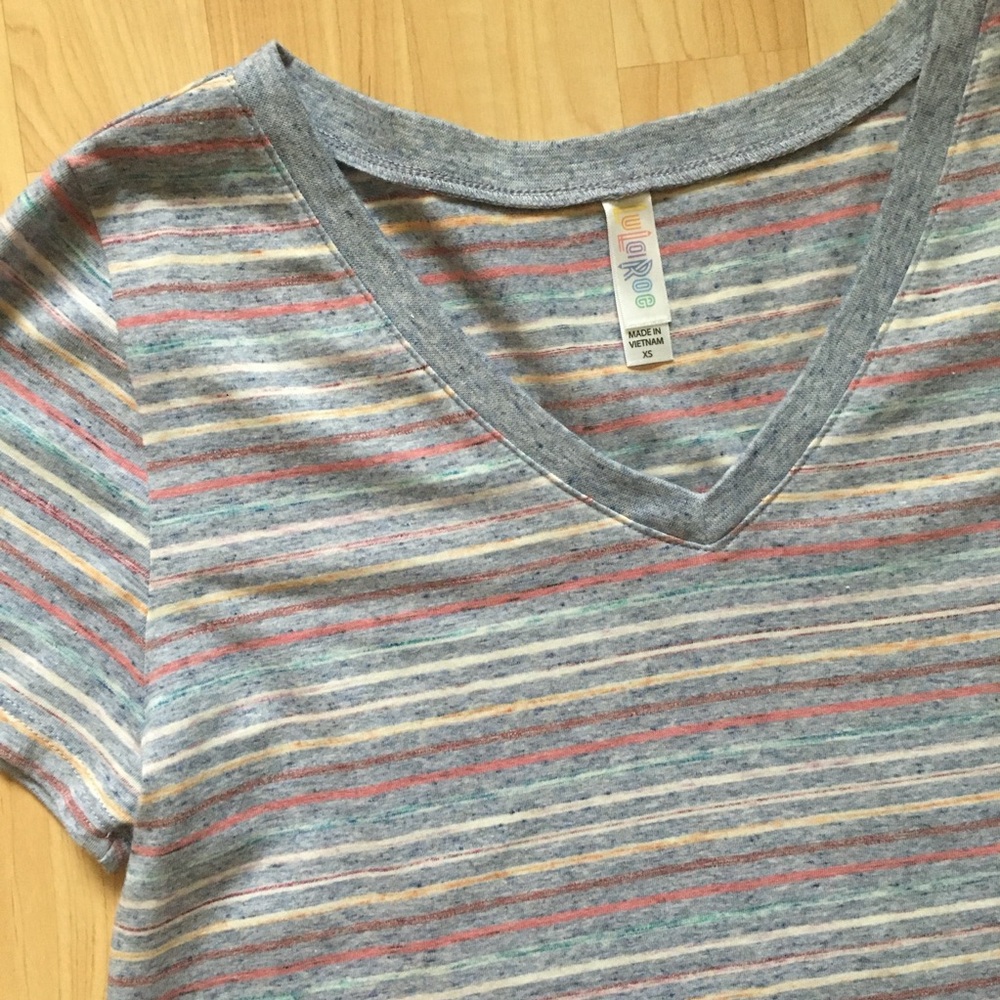 Multicolor Striped V-Neck Tee